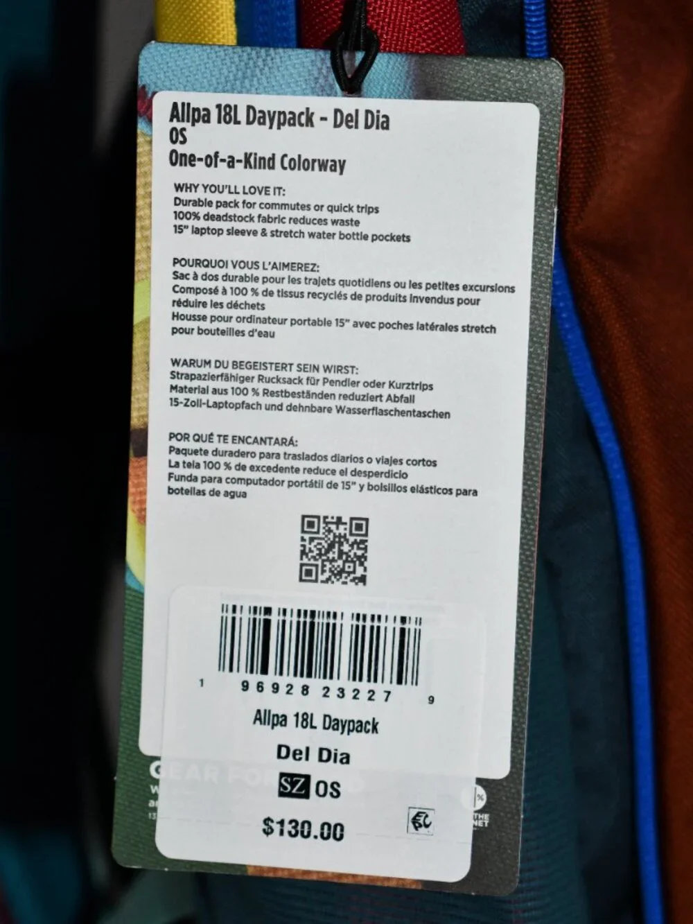 Cotopaxi Allpa 18L Daypack in Del Dia Brown Multi #S26491U1820 NWT